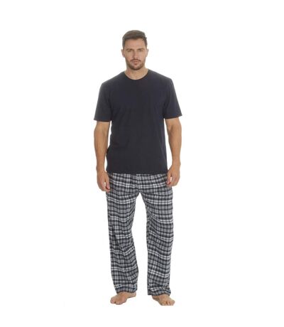 Mens Jersey Plaid Short Sleeve Pajama Set ()