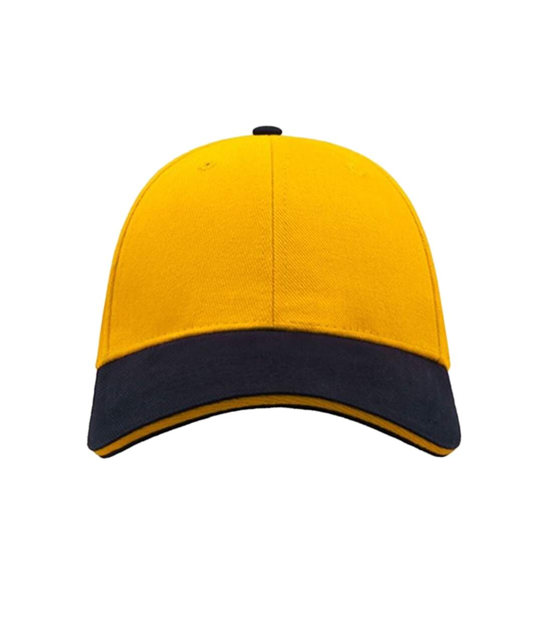 Casquette sandwich en coton épais mixte jaune / bleu marine Atlantis