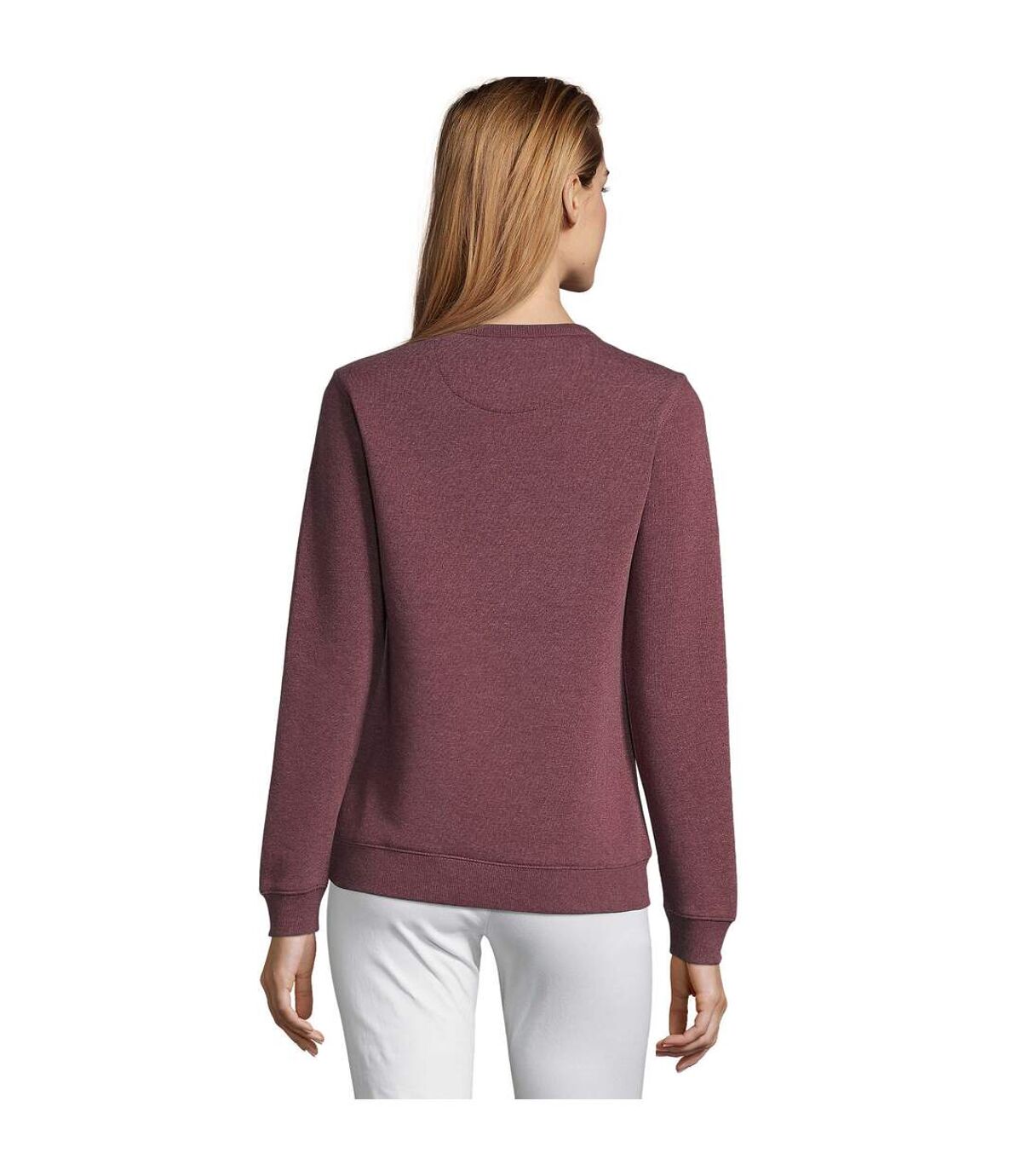 SOLS Womens/Ladies Sully Heathered Sweatshirt (Ox Blood)