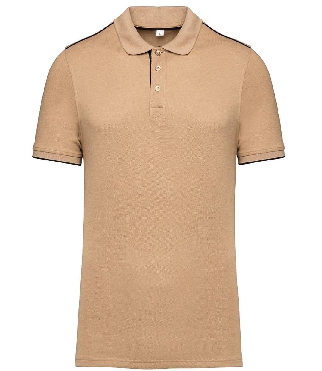 Polo professionnel DayToDay pour homme - WK270 - beige camel et noir