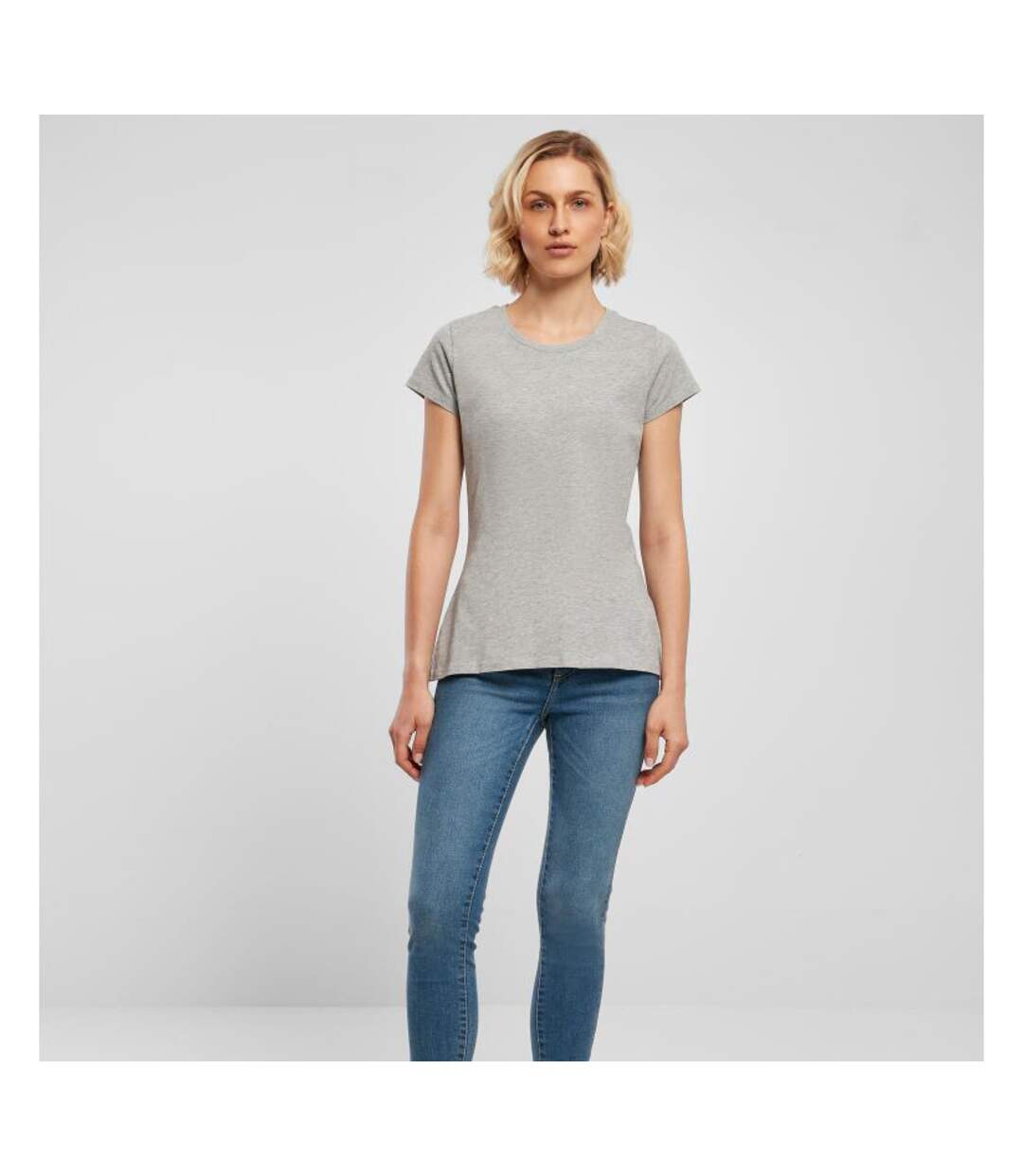 T-shirt basic femme gris chiné Build Your Brand