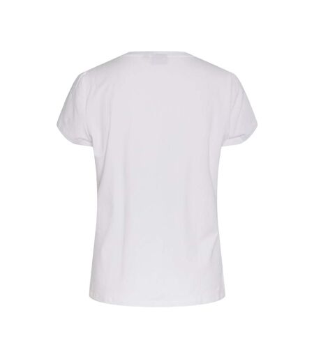 T-shirt Blanc/Doré Femme Pieces Merima - L