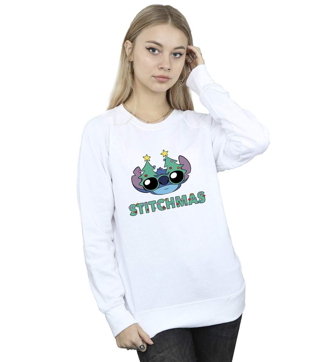 Disney Sweat Femme/Ladies Lilo & Stitch Stitchmas Glasses Sweatshirt (Blanc) - UTBI23129-2
