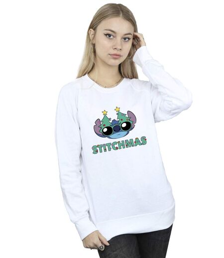Disney Sweat Femme/Ladies Lilo & Stitch Stitchmas Glasses Sweatshirt (Blanc) - UTBI23129