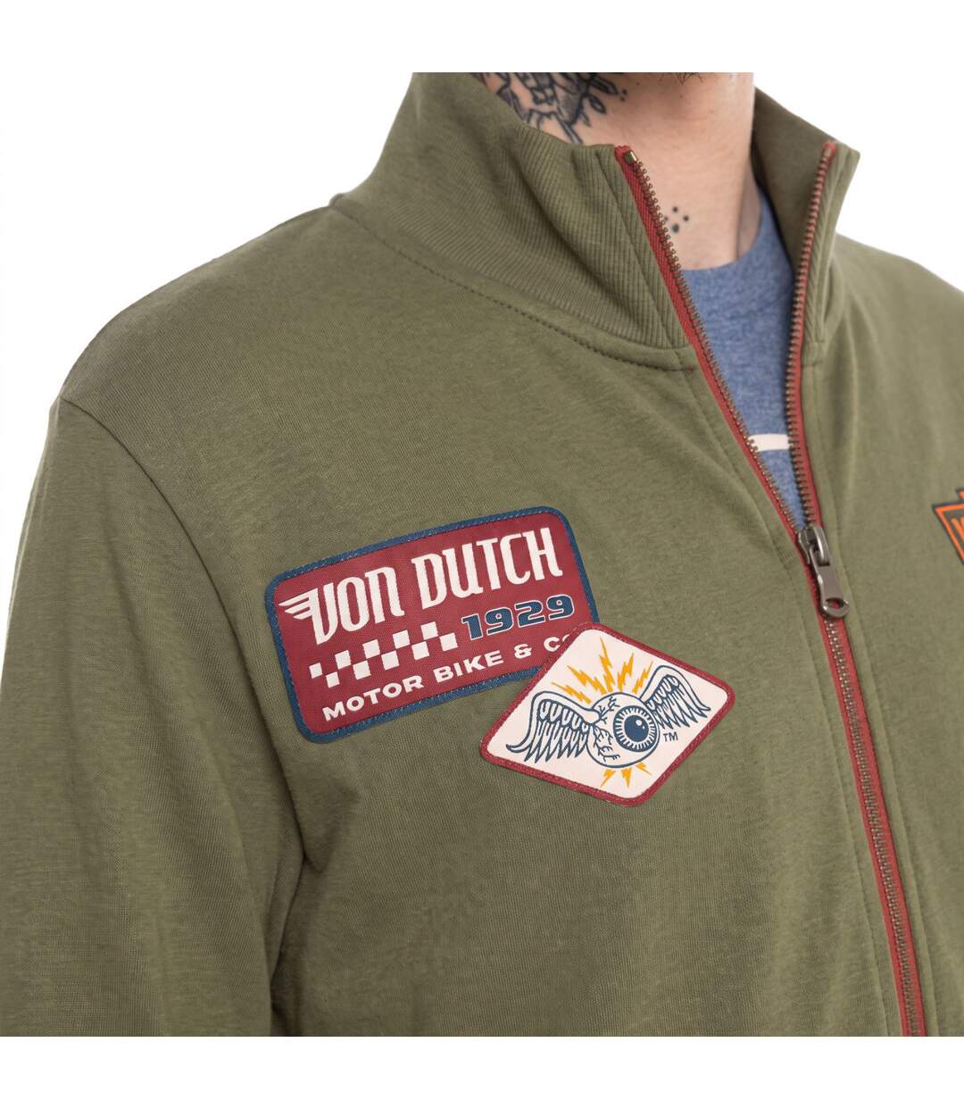 Sweat zippé en molleton avec écusson Wyatt Vondutch-2