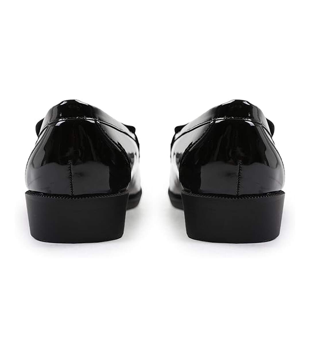 Womens/ladies Houston Patent Leather Slip-on Wide Loafers Black Where´s That From-3