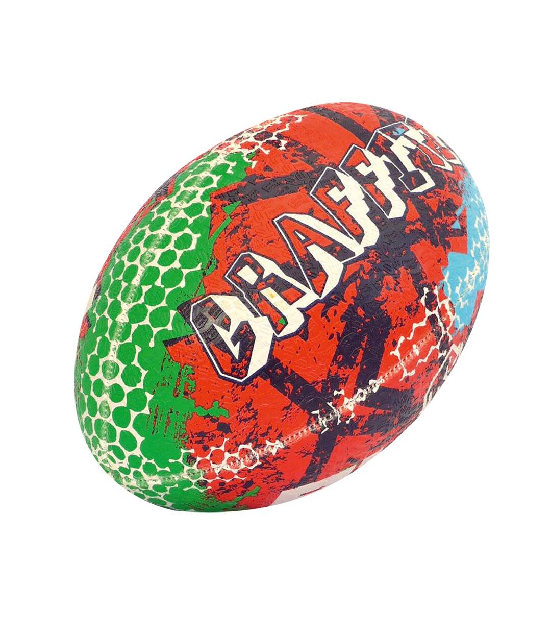 Ballon de rugby taille 5 rouge / bleu / vert Rhino-2