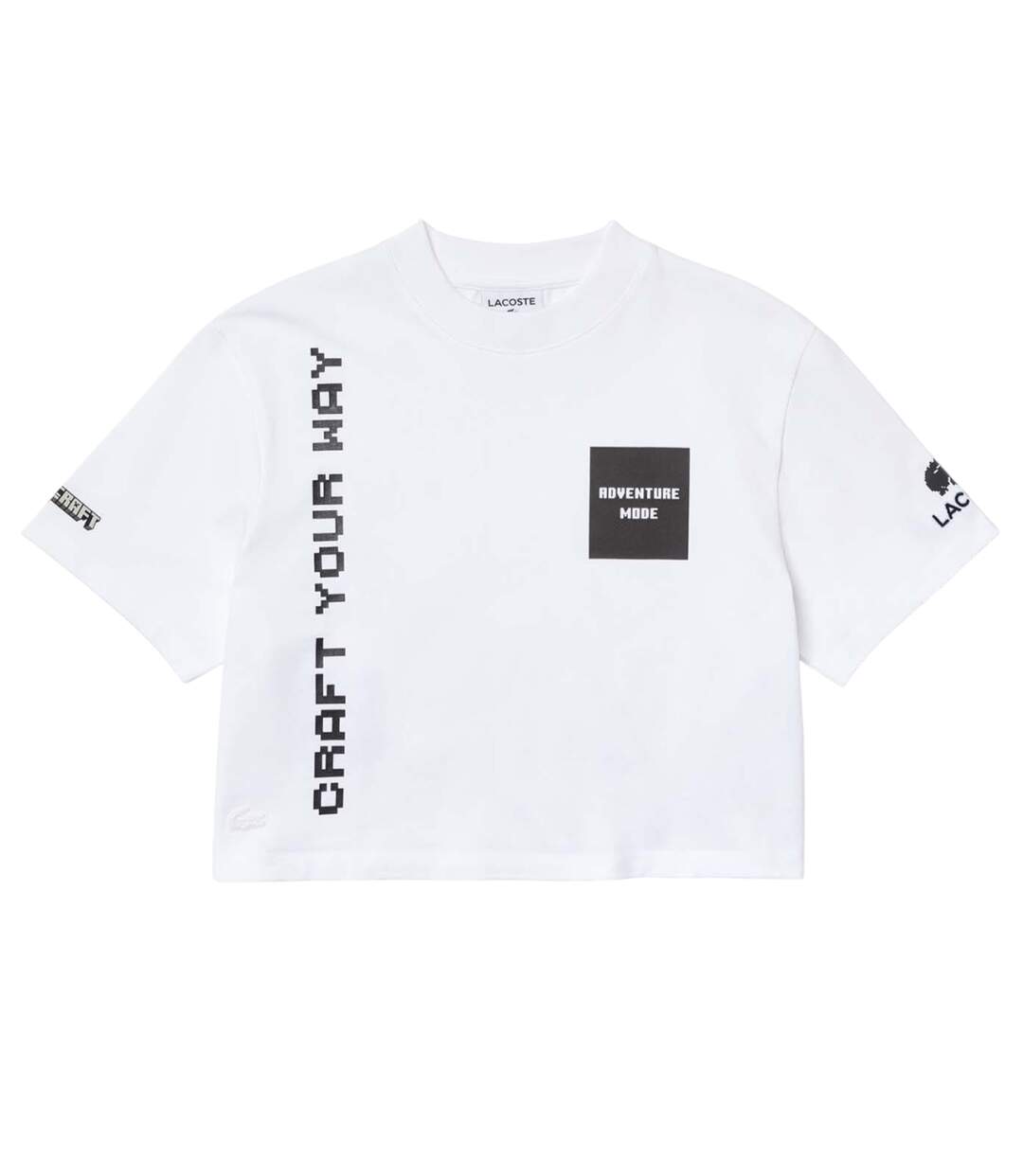 Womens/ladies Minecraft Organic Cotton T-shirt White Lacoste-1