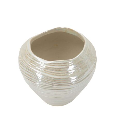 Vase Rond en Céramique Perly 22cm Blanc