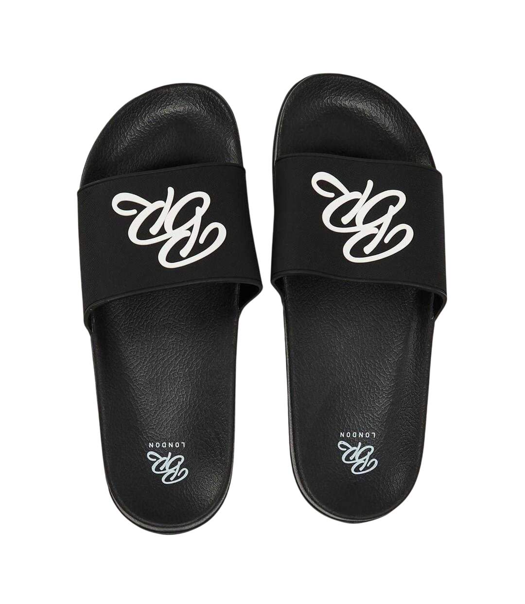 Claquettes Motif/style Logo Barreca Adulte Noir Blanc Born Rich-3