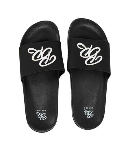 Claquettes Motif/style Logo Barreca Adulte Noir Blanc Born Rich