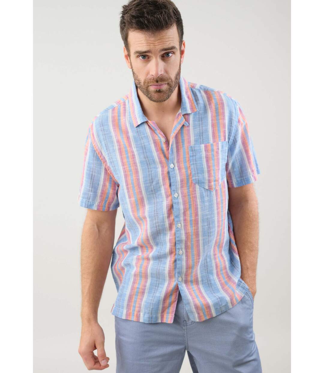 Chemise à rayures pour homme risocol