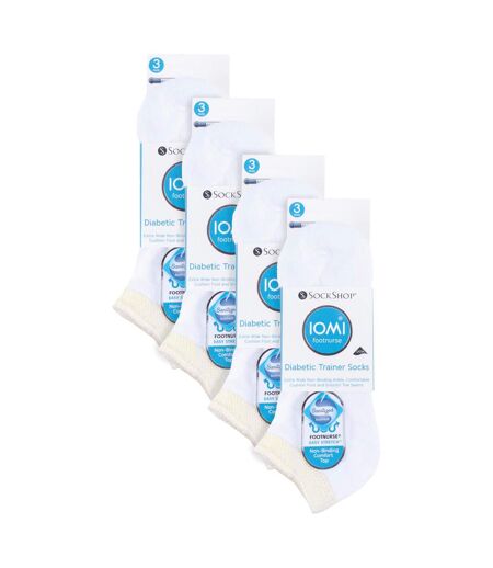 12 Pair Unisex Low-Cut Diabetic Trainer Socks: Ideal for Swollen Feet & Ankle