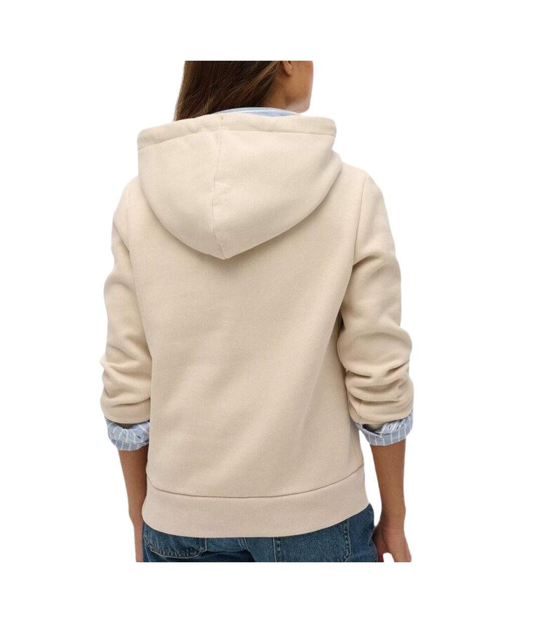 Sweat beige femme superdry high flyers hood - l-2