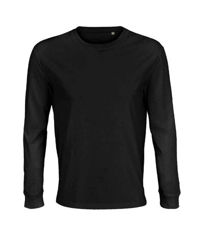 SOLS Unisex Adult Pioneer Cotton Long-Sleeved T-Shirt (Deep Black)