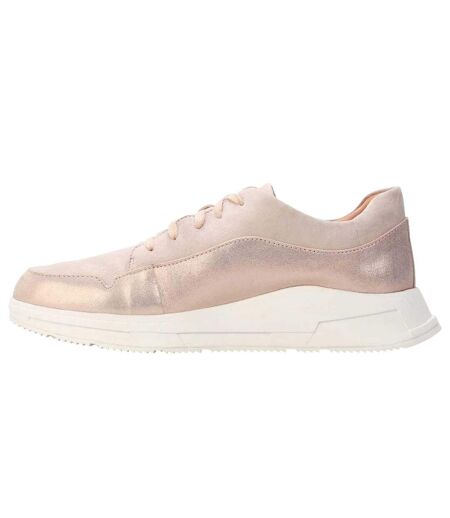 Womens/ladies Freya Suede Trainers Beige Fit Flop
