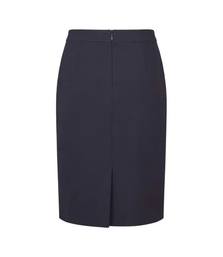 Womens/ladies Vilea Plain Pencil Skirt Blue Boss