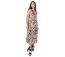 Robe longue viscose coupe ample MAITA imprimé ethnique noir et beige Coton Du Monde-1