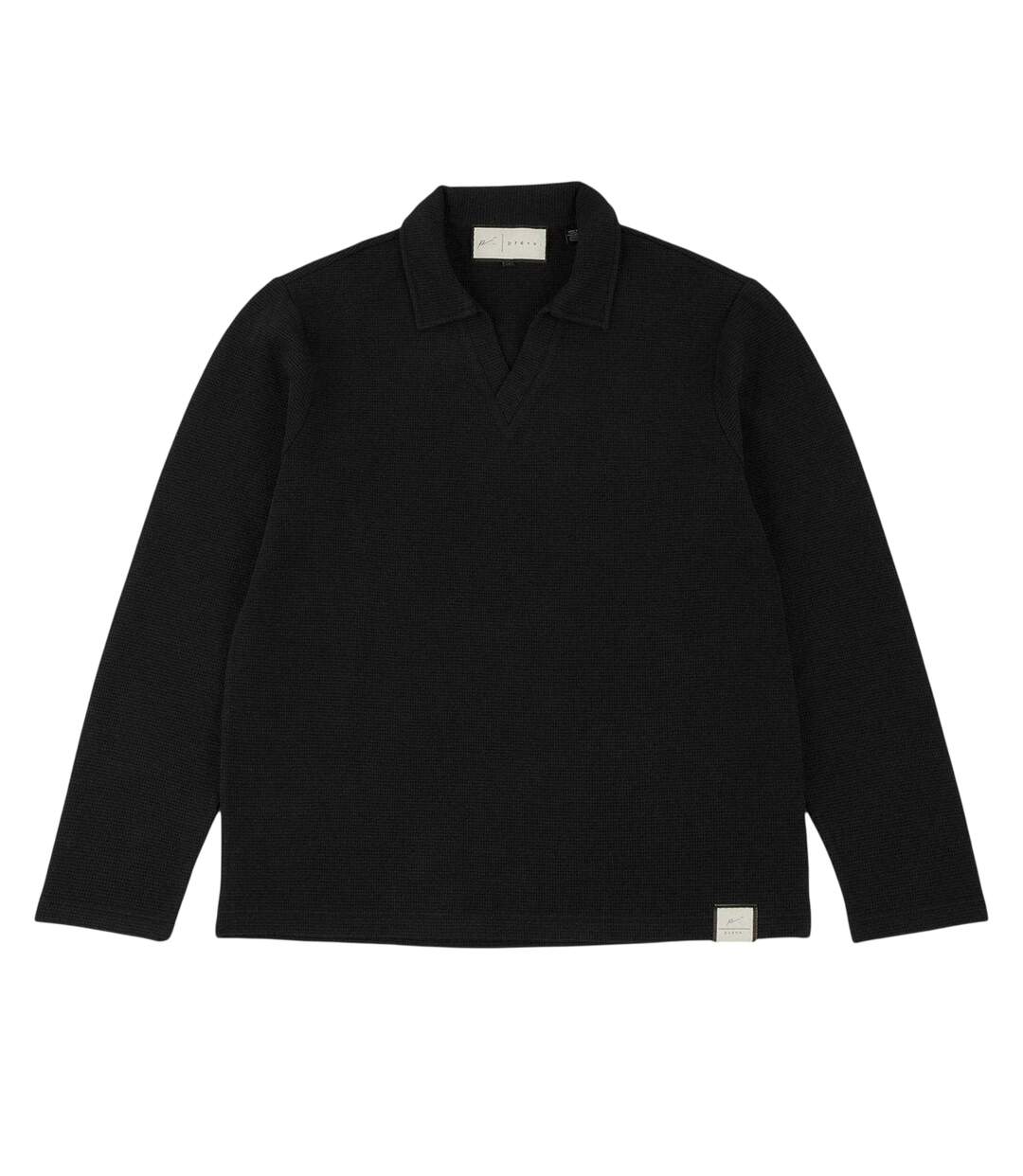 Polo Manches Longues Motif/style Quadrillage Altius Homme Noir Prevu-2