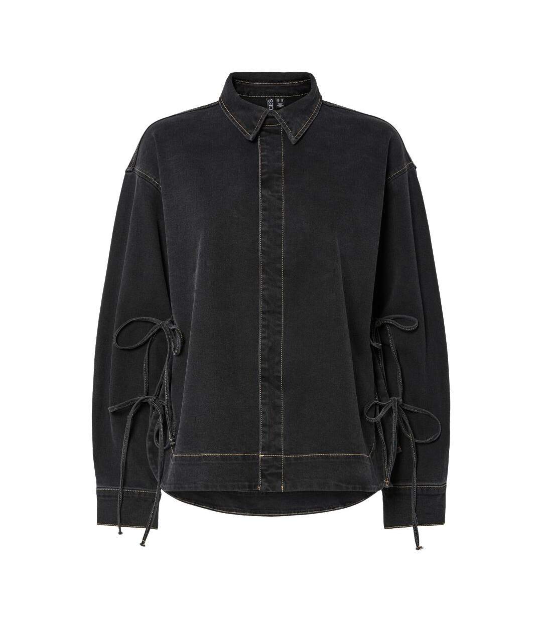 Veste en jean bleu/brut femme pieces pcmathea curved denim-1