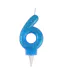 Bougie d'Anniversaire Paillette Chiffre 6 7cm Bleu-1