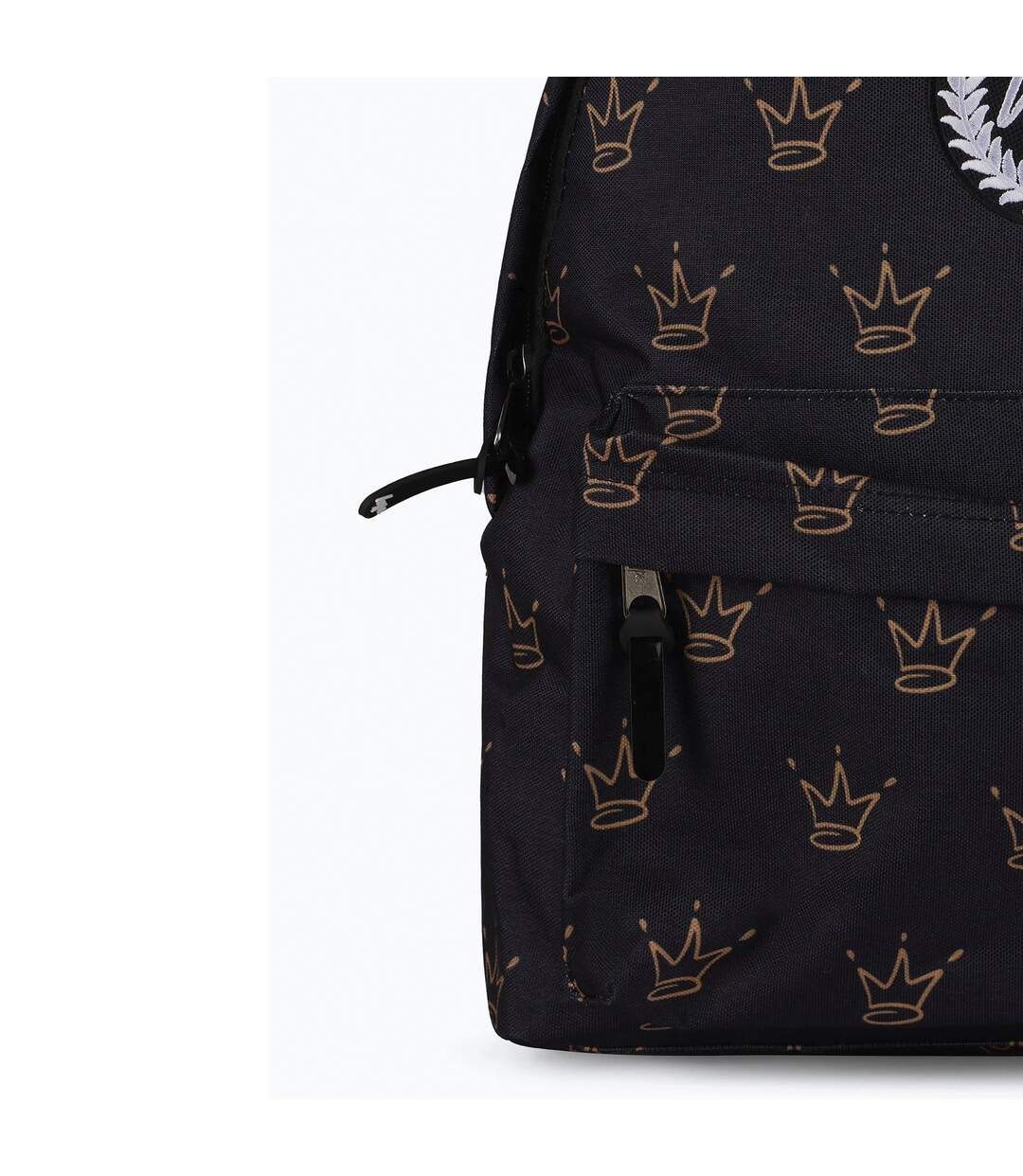 Unisex Black King Crown Pattern Backpack with Padded Straps | School Travel Bag-4