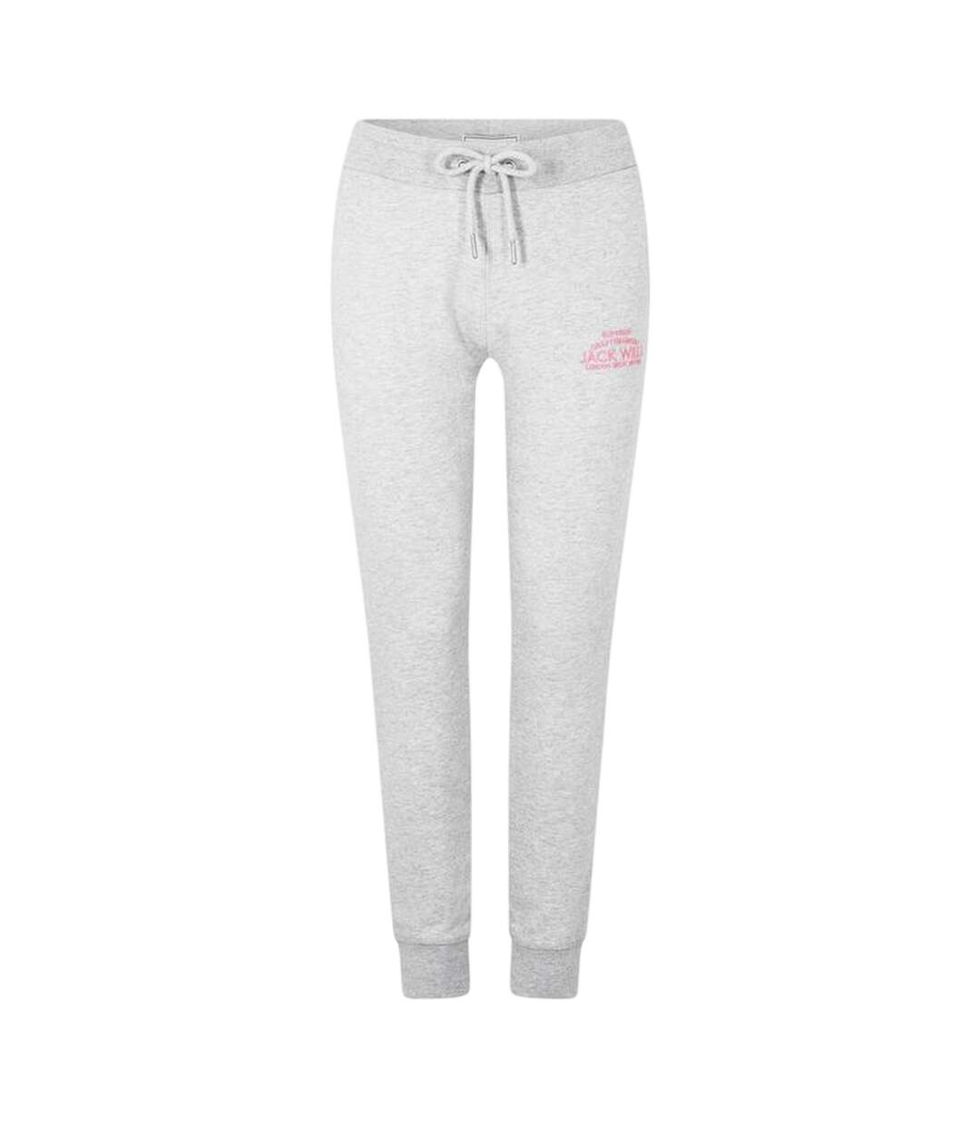 Womens/ladies Hunston Polycotton Joggers Grey Marl Marl Jack Wills-3