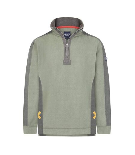 Sweat Motif/style Panneau Contrasté Homme Vert Kaki Lazy Jacks