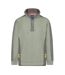 Sweat Motif/style Panneau Contrasté Homme Vert Kaki Lazy Jacks-2