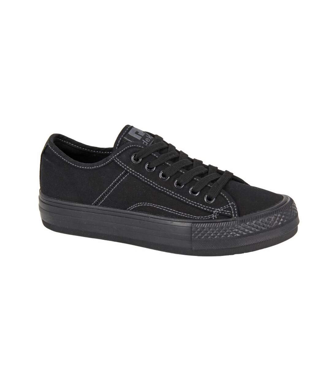 Womens/ladies canvas trainers black Rdek