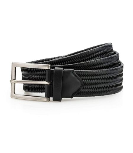 Ceinture tressée en cuir - AQ903 - noir