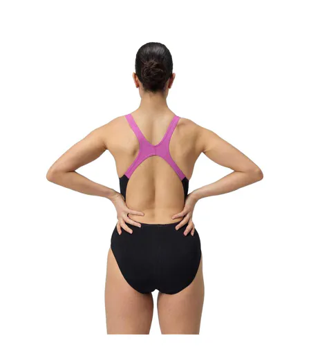 Maillot De Bain 1 Pièce Femme Noir Rose Speedo
