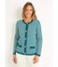 Gilet boutonné rayé chic avec col rond-1
