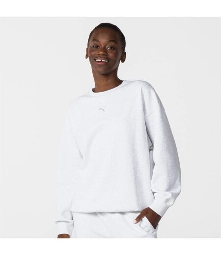 Womens/ladies Oversized Sweatshirt Ice Grey Puma
