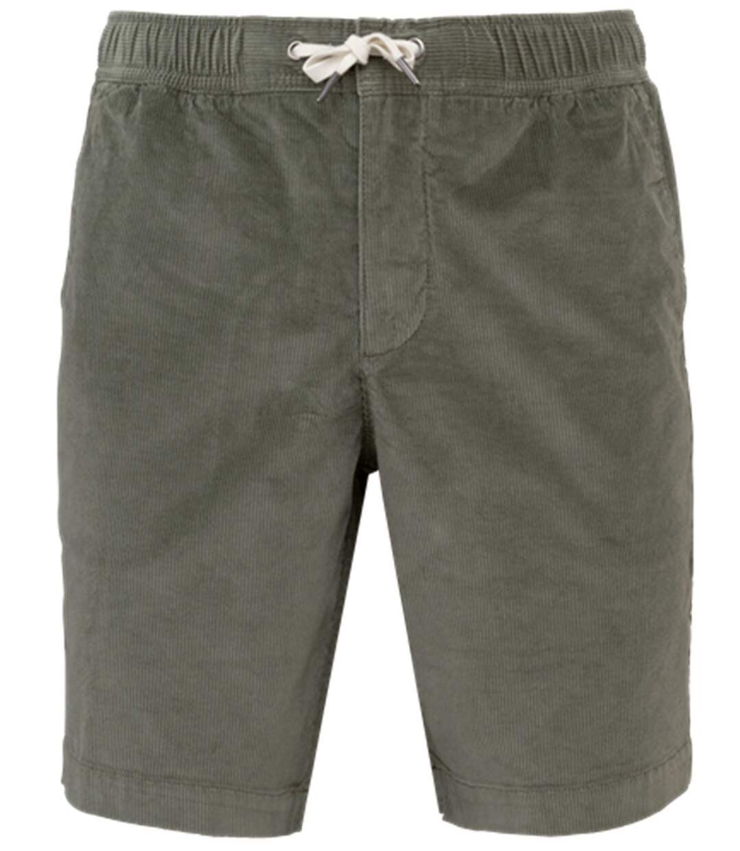 Short en velours côtelé - Homme - PATS742 - vert kaki pâle-2