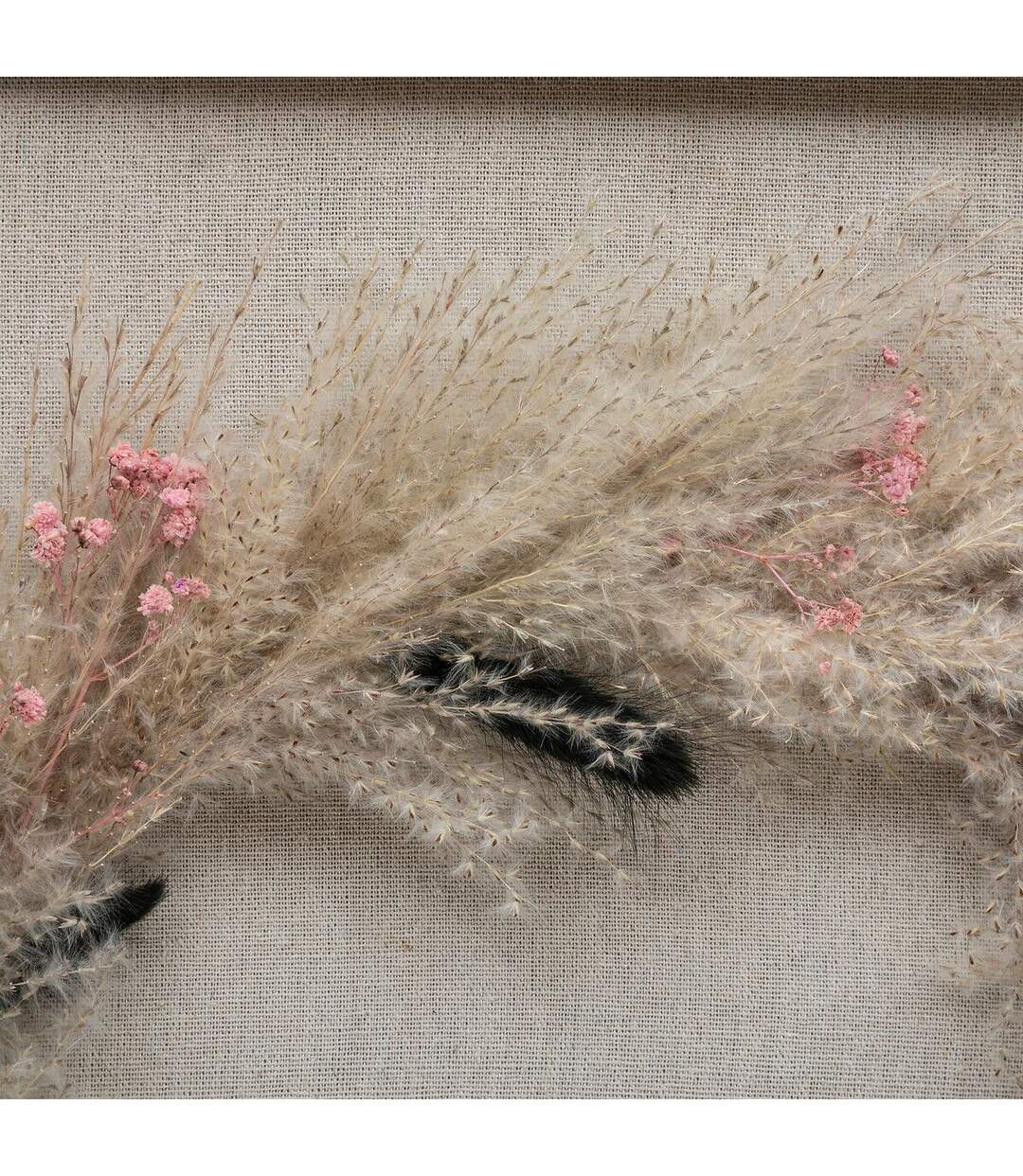 Déco Murale Fleurs Séchées Nia 55cm Noir-3