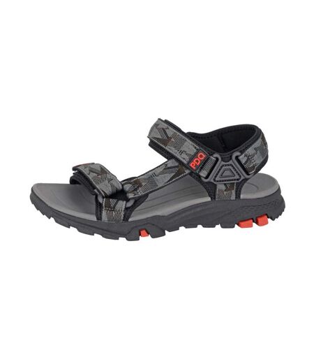 PDQ Mens Logo Sandals (Gray/Black) - UTDF2402
