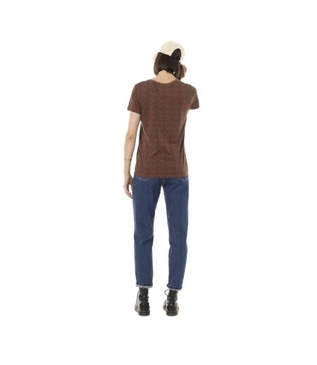 T-shirt femme col rond allover et print devant Leopard Vondutch