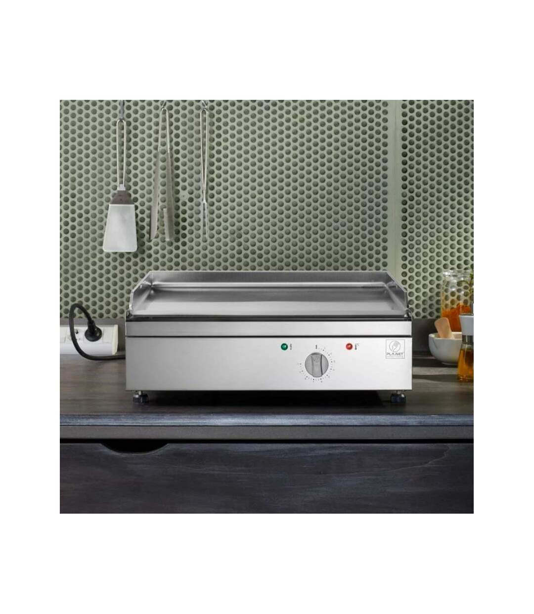 Plancha électrique en inox Chef 55 cm Avec housse