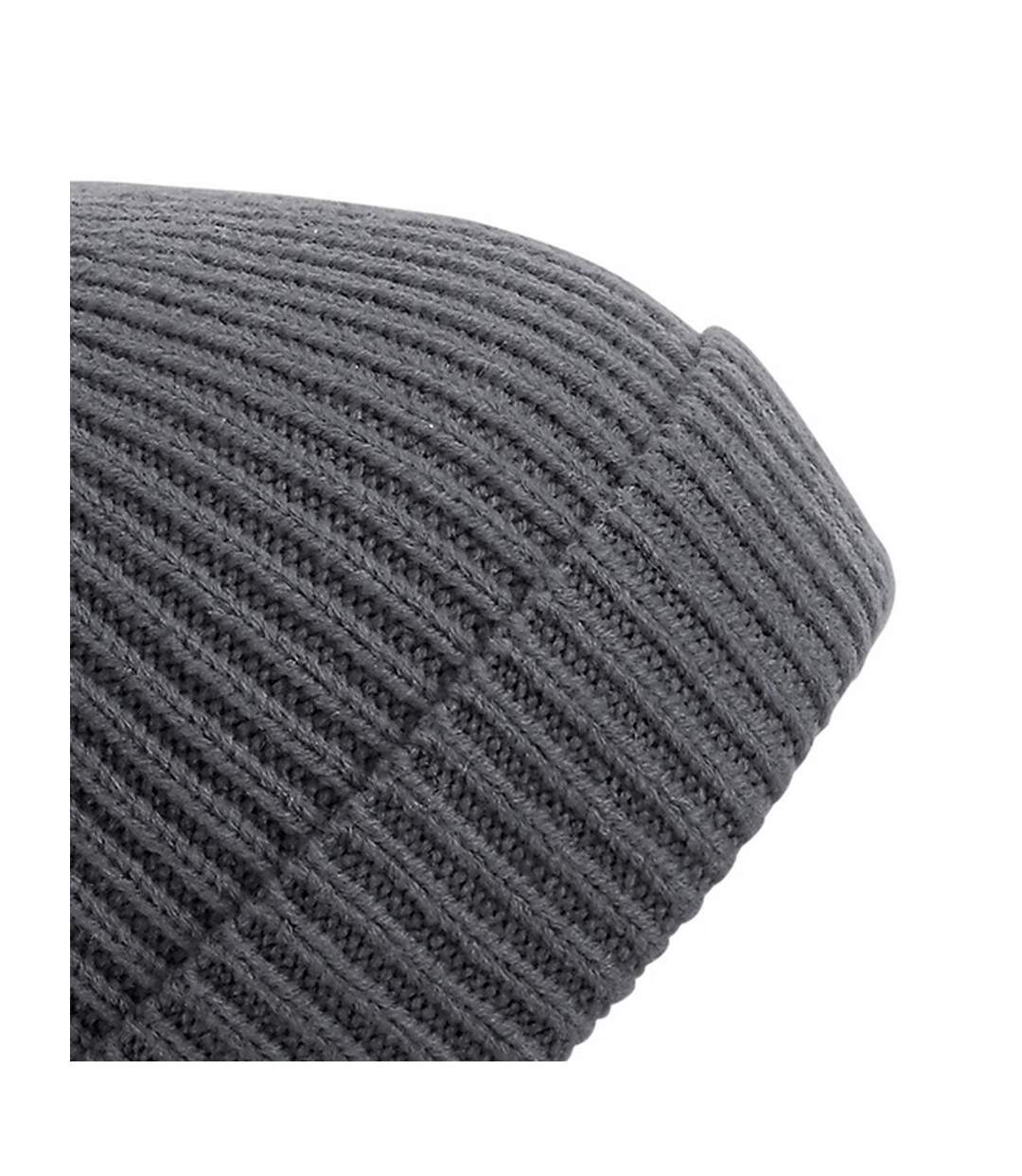 Bonnet À Pompon Unisexe Gris Foncé Beechfield-3