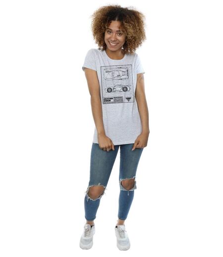 Disney - T-shirt CARS JACKSON STORM BLUEPRINT - Femme (Gris chiné) - UTBI13816