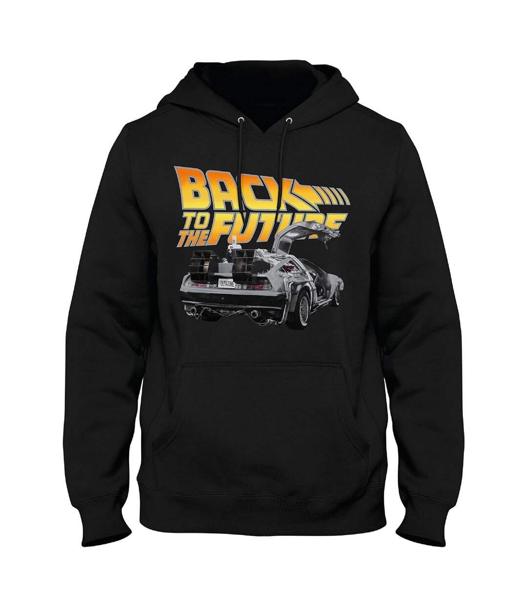 Sweat À Capuche Homme Noir Back To The Future-1