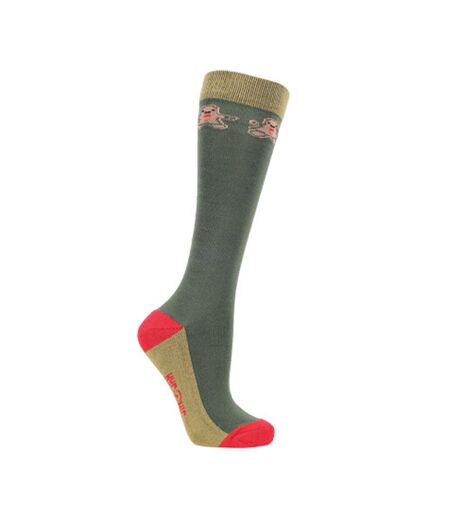 Pack Of 3  Unisex Adult Gingerbread Christmas Boot Socks  Green Red Hy
