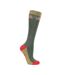 Pack Of 3  Unisex Adult Gingerbread Christmas Boot Socks  Green Red Hy-2