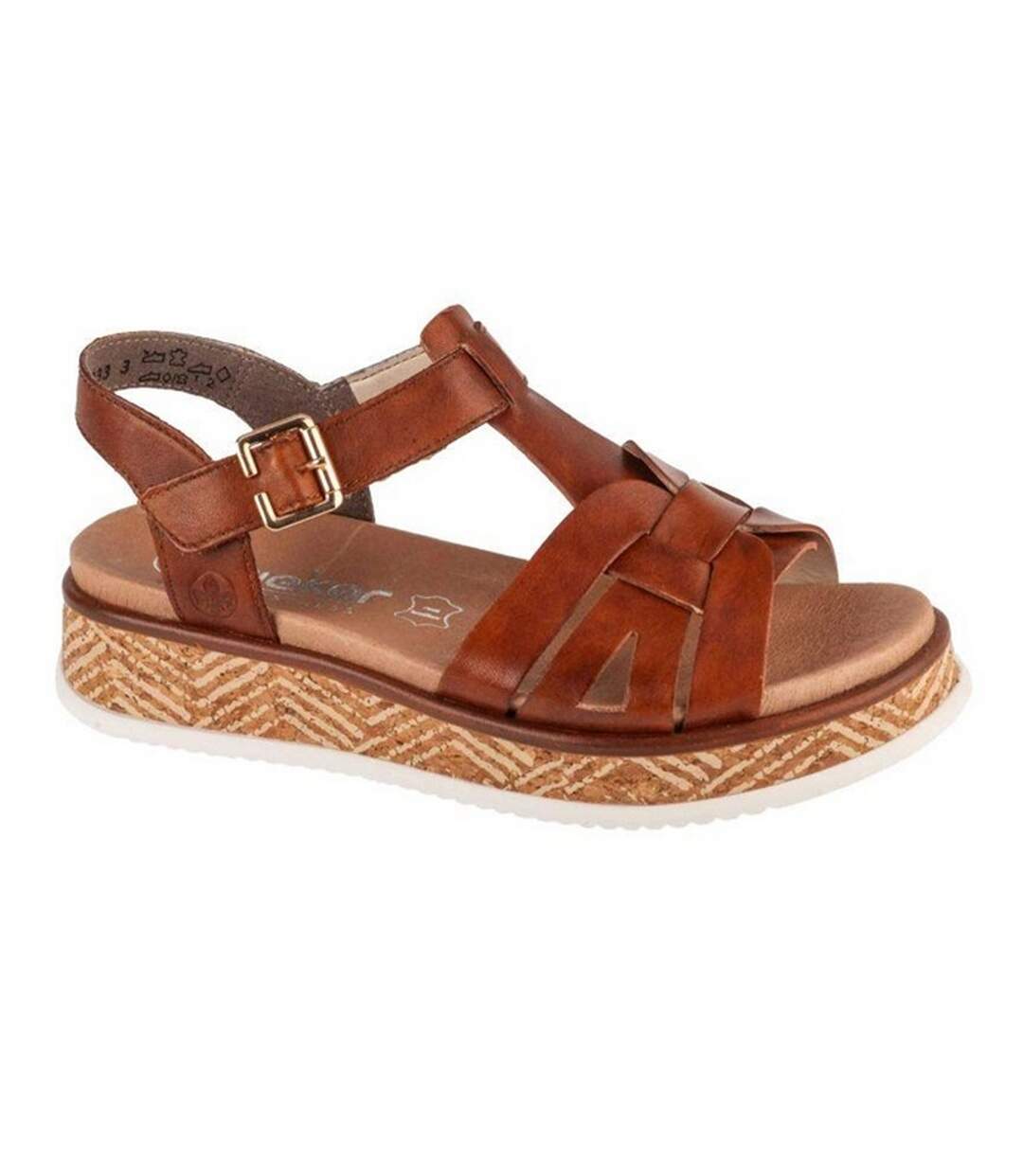 Sandales Style Logo Femme Marron Rieker-1