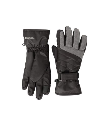 Womens/ladies glide waterproof ski gloves jet black Mountain Warehouse