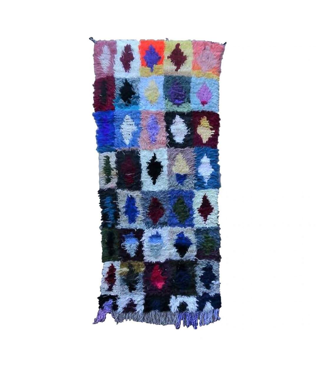 Tapis berbère Fait main KHOURIB Multicolore 105x230 en tissu recyclé-4