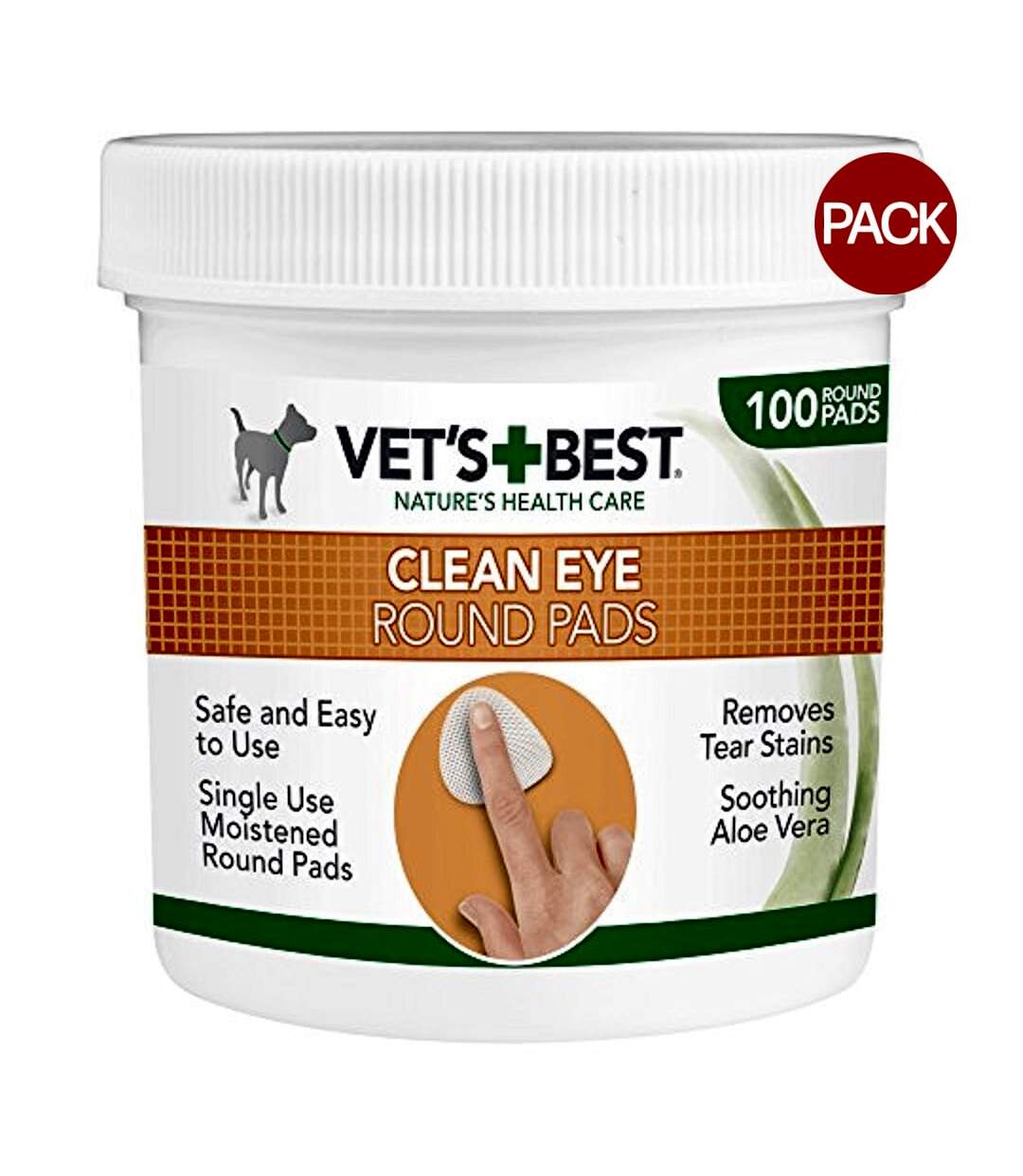 Pack of 10  Dog eye cleansing pad 0 one size white/green/light orange Vets Best-1