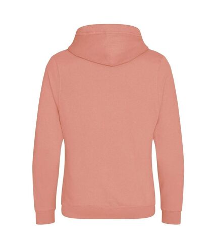 Unisex adult cross neck hoodie dusty pink Awdis