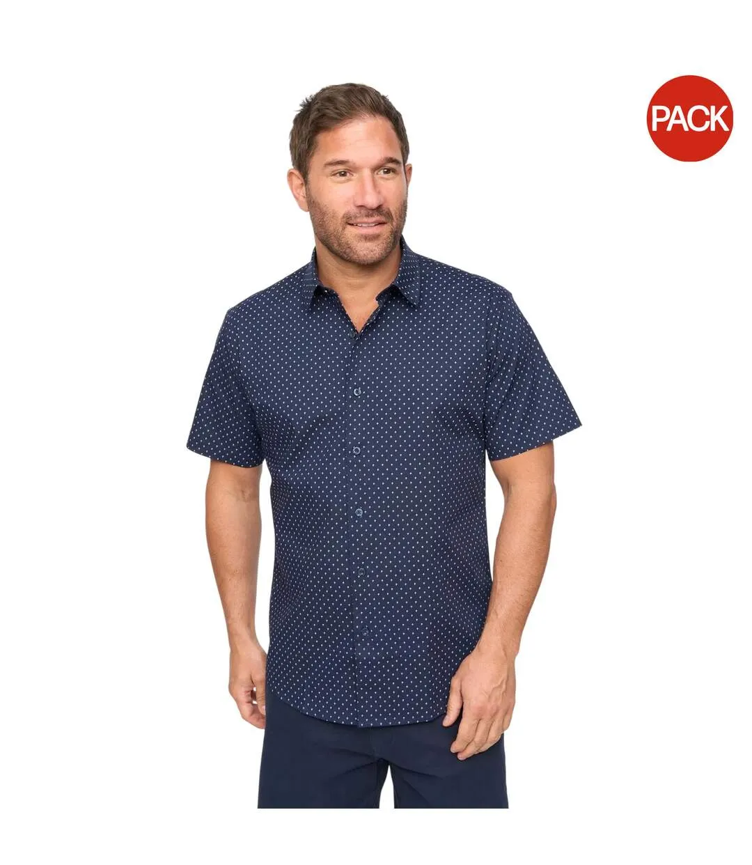 Chemises Manches Courtes Domesta Homme Bleu Marine Blanc Imprimé Bewley & Ritch-2